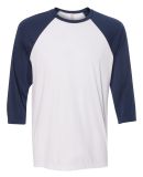 M3229 All Sport Men's Baseball T-Shirt White/ Sport Navy