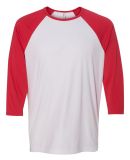 M3229 All Sport Men's Baseball T-Shirt White/ Sport Red