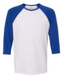 M3229 All Sport Men's Baseball T-Shirt White/ Sport Royal