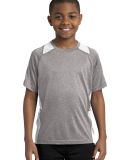 YST361 Sport-Tek® Youth Heather Colorblock Conten in Vnt he/white