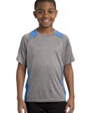 YST361 Sport-Tek® Youth Heather Colorblock Conten in Vnt he/car blu