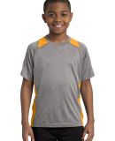 YST361 Sport-Tek® Youth Heather Colorblock Conten in Vnt he/gold