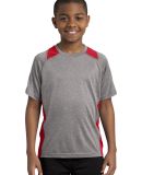 YST361 Sport-Tek® Youth Heather Colorblock Conten in Vnt he/tr red