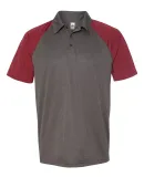 M1829 All Sport Men's Performance Three-Button Rag Dark Grey Heather/ Sport Maroon