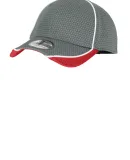 NE1070 New Era® Hex Mesh Cap in Grapht/red/wht