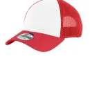 NE204 New Era® - Snapback Contrast Front Mesh Cap White/Scar Red