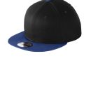 NE400 New Era Flat Bill Snapback Cap in Black/royal