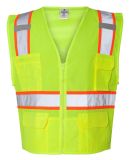 1163-1164 ML Kishigo - Solid Front Vest with Mesh in Lime