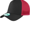 NE205 New Era Snapback Trucker Cap  in Black/scarlet