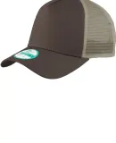 NE205 New Era Snapback Trucker Cap  in Choc/khaki