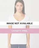 LC1125 Cotton Heritage Juniors V-Neck Tee Charity Pink