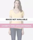 LC1125 Cotton Heritage Juniors V Neck T Shirts CHARITY PINK (DISCONTINUED)