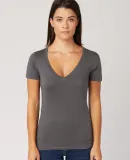 LC1125 Cotton Heritage Juniors V-Neck Tee in Cool grey