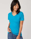 HC1125 Cotton Heritage Womens V Neck T Shirts in Turquoise (discontinued)