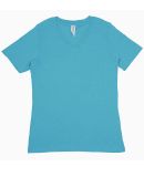 HC1125 Cotton Heritage Womens V Neck T Shirts in Teal blue htr (discontinued)