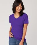 HC1125 Cotton Heritage Womens V Neck T Shirts in Purple (discontinued)