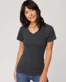 HC1125 Cotton Heritage Womens V-Neck Tee Charcoal Heather