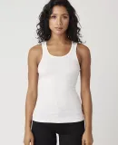 LC7703 Cotton Heritage Juniors Ribbed Tank in White