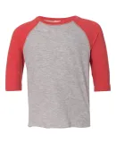 3330 Rabbit Skins Toddler Baseball Raglan Vintage Heather/ Vintage Red