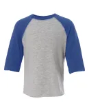 3330 Rabbit Skins Toddler Baseball Raglan Vintage Heather/ Vintage Royal