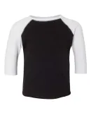 3330 Rabbit Skins Toddler Baseball Raglan Black Solid/ White