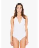 American Apparel RSA8312W Ladies' Cotton Spandex Halter Bodysuit White