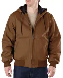Dickies Workwear TJ245T Men's Tall Sanded Duck Hooded Jacket BROWN DUCK