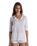 US Blanks US205 Ladies' 3.5 oz. Elbow Sleeve Footie Tee White