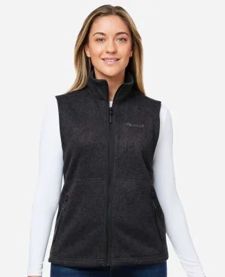 Marmot M16251 Ladies' Dropline Fleece Vest in Black heather