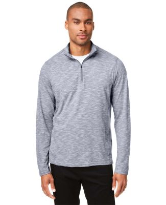 North End NE415 Men's Eclipse Jacquard Quarter-Zip in Classc navy hthr