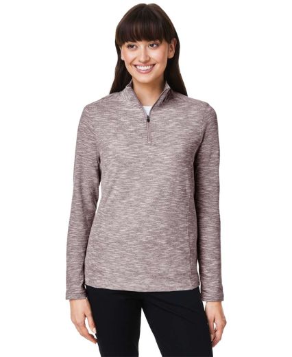 North End NE415W Ladies' Eclipse Jacquard Quarter- in Burgundy heather
