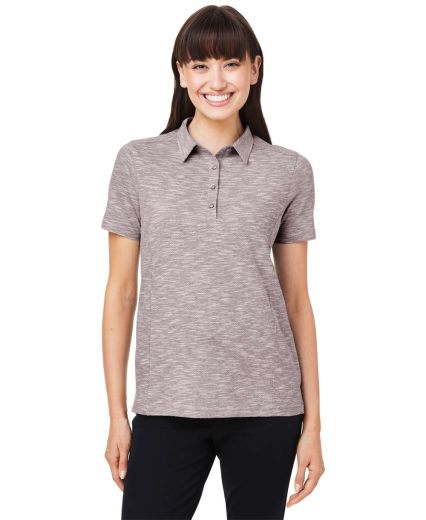 North End NE115W Ladies' Eclipse Jacquard Polo in Burgundy heather