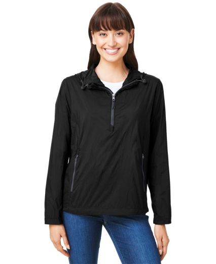 North End NE810W Ladies' Aura Lightweight Packable in Black/ carbon