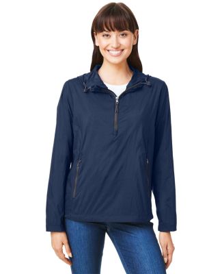 North End NE810W Ladies' Aura Lightweight Packable in Classc nvy/ crbn