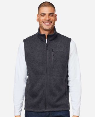 Marmot M16224 Men's Dropline Fleece Vest in Black heather