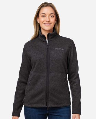 Marmot M16250 Ladies' Drop Line Fleece Jacket in Black heather