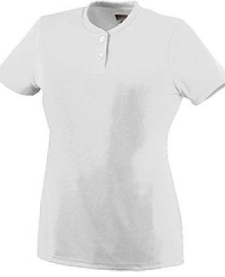 Augusta Sportswear 1213 Girls' Wicking Two-Button Jersey White