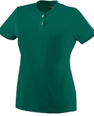 Augusta Sportswear 1213 Girls' Wicking Two-Button Jersey Dark Green