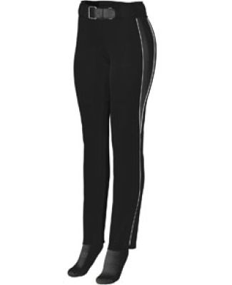 Augusta Sportswear 1242 Women's Outfield Pant Black/ Black/ White