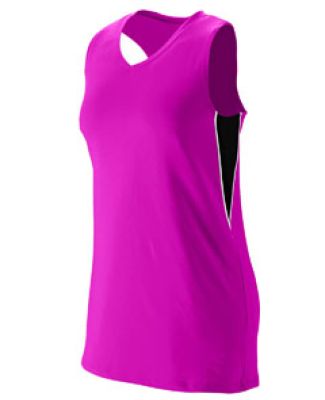 Augusta Sportswear 1291 Girls' Inferno Jersey Power Pink/ Black/ White