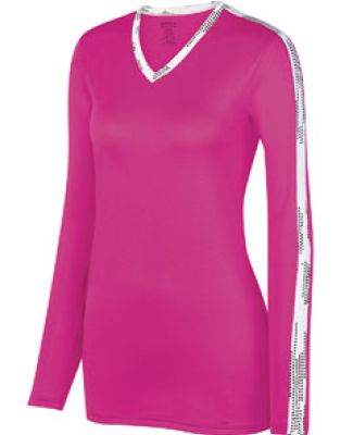 Augusta Sportswear 1307 Women's Vroom Jersey Power Pink/ White