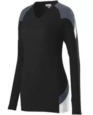 Augusta Sportswear 1321 Girls' Set Jersey Black/ Graphite/ White