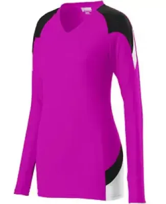 Augusta Sportswear 1321 Girls' Set Jersey Power Pink/ Black/ White
