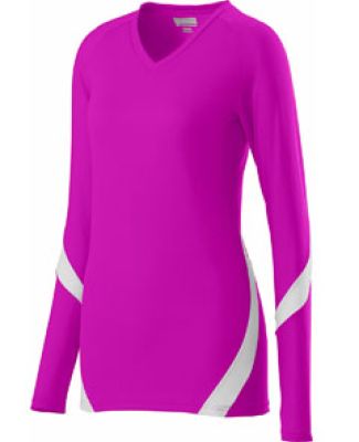 Augusta Sportswear 1326 Girls' Dig Jersey Power Pink/ White