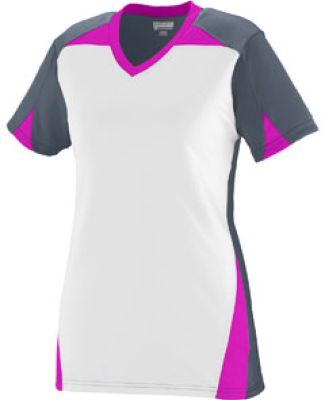 Augusta Sportswear 1365 Women's Matrix Jersey Graphite/ White/ Power Pink
