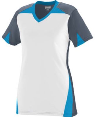 Augusta Sportswear 1365 Women's Matrix Jersey Graphite/ White/ Power Blue