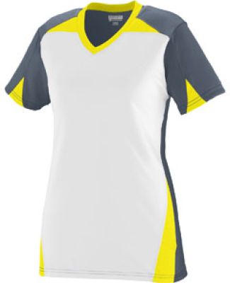 Augusta Sportswear 1365 Women's Matrix Jersey Graphite/ White/ Power Yellow