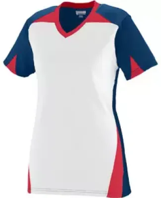 Augusta Sportswear 1366 Girls' Matrix Jersey Navy/ White/ Red