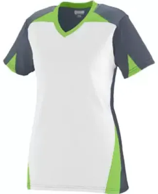 Augusta Sportswear 1366 Girls' Matrix Jersey Graphite/ White/ Lime