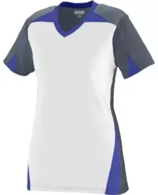 Augusta Sportswear 1366 Girls' Matrix Jersey Graphite/ White/ Purple